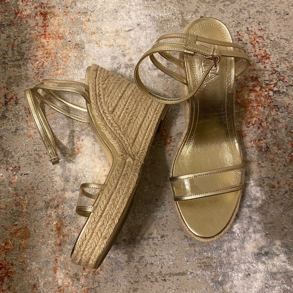 Metallic Gold Wedges brand new without tags